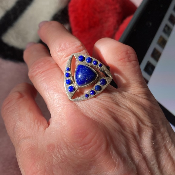 Lapis ring SIZE 6. Sterling Silver 925 - Picture 5 of 6